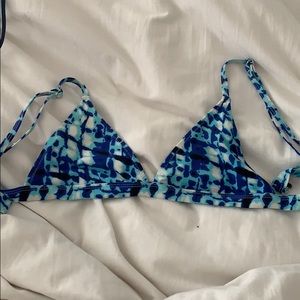 Tie dye blue bikini top